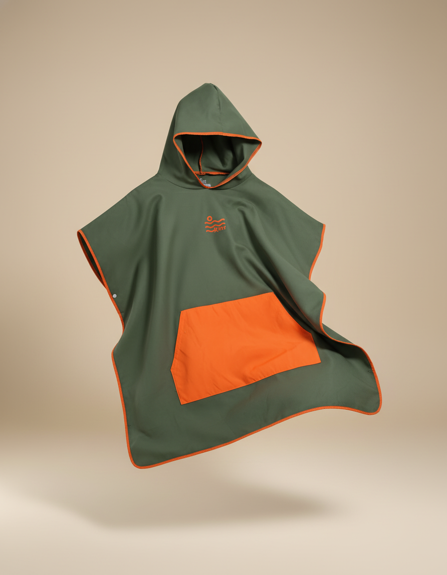 Microfiber Kangaroo Ponchos - Khaki