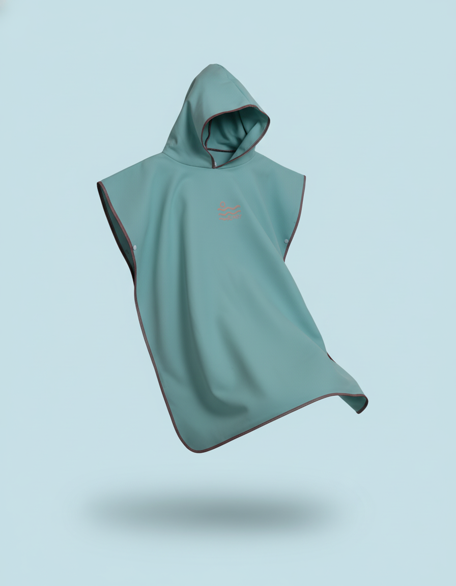Microfiber Poncho - Baby Blue