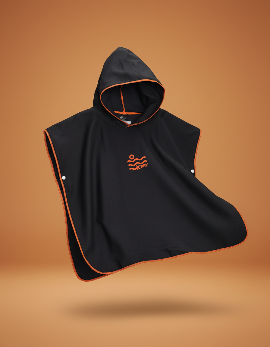 Microfiber Poncho - Black