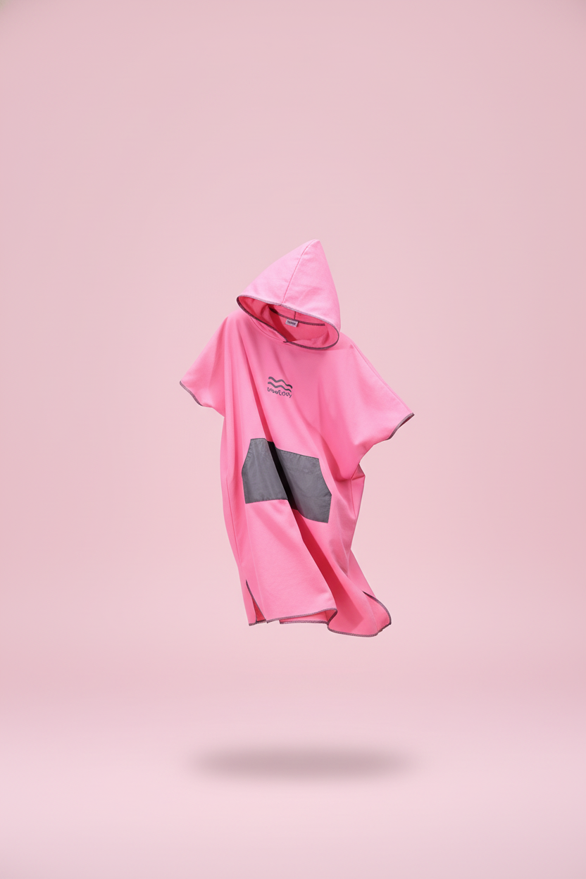 Microfiber Kangaroo Ponchos - Pink