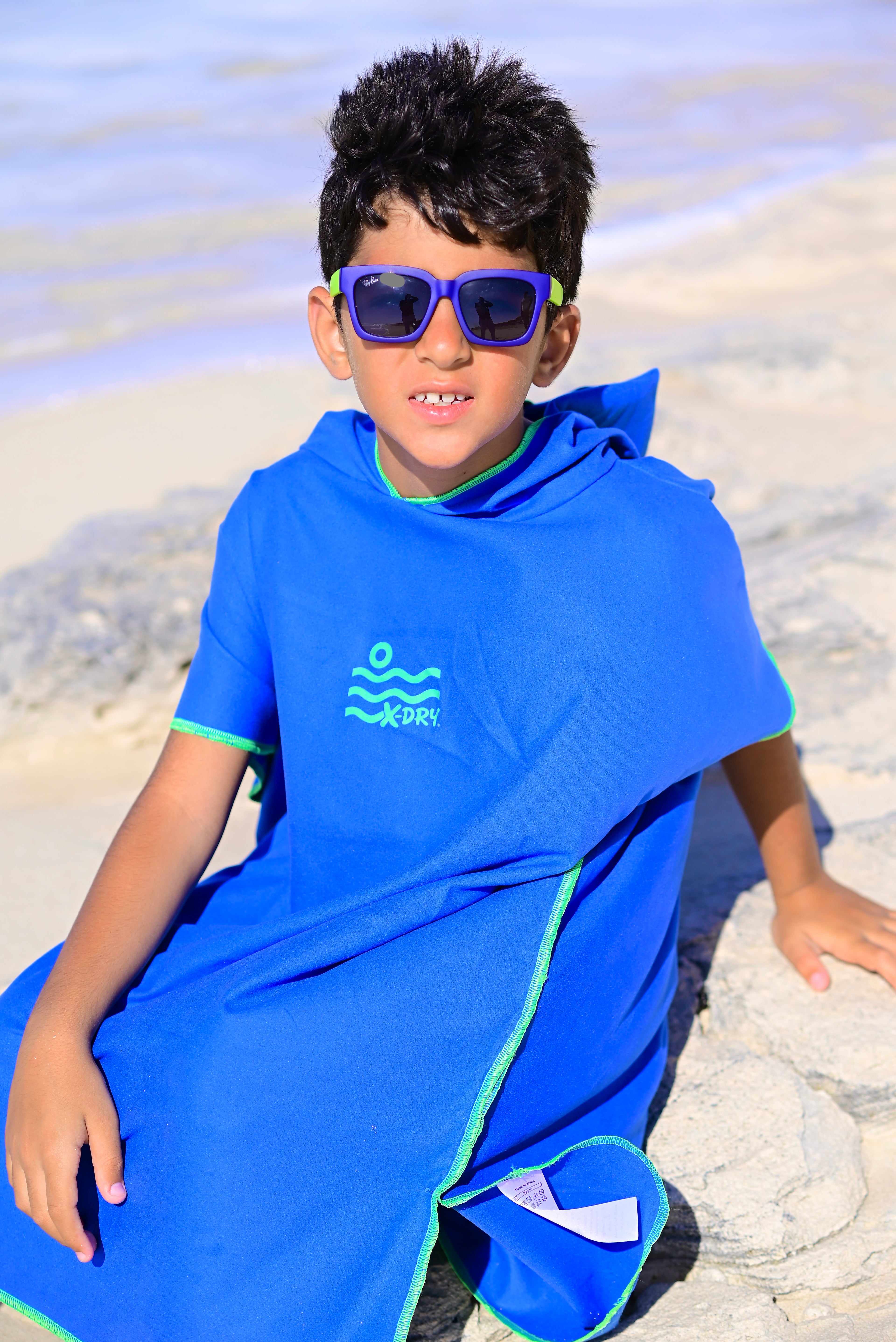 Microfiber Poncho - Blue
