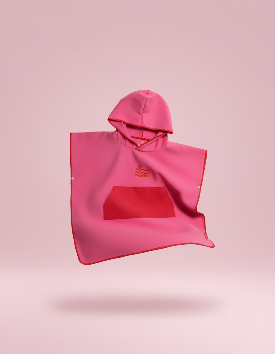 Microfiber Kangaroo Ponchos - Pink