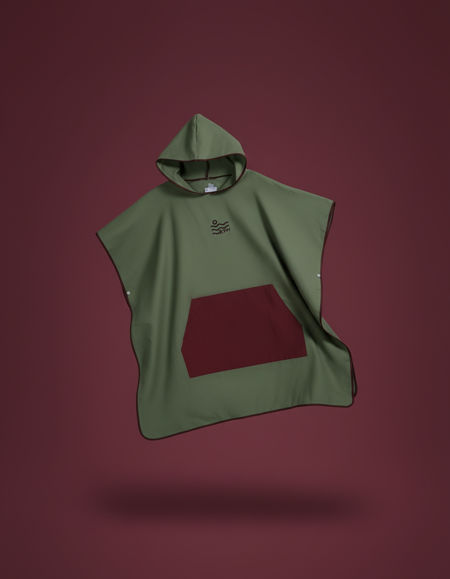 Microfiber Kangaroo Ponchos - Khaki
