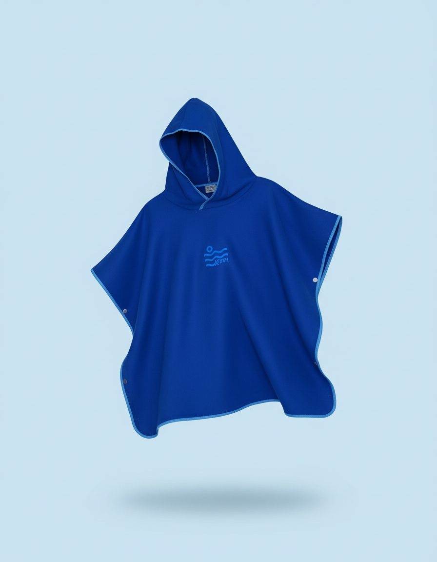 Microfiber Poncho - Blue