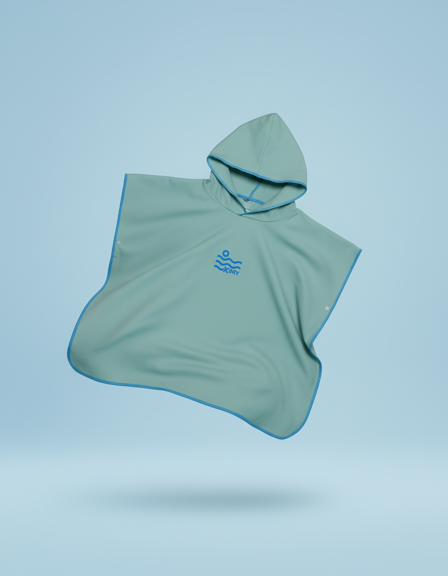 Microfiber Poncho - Baby Blue