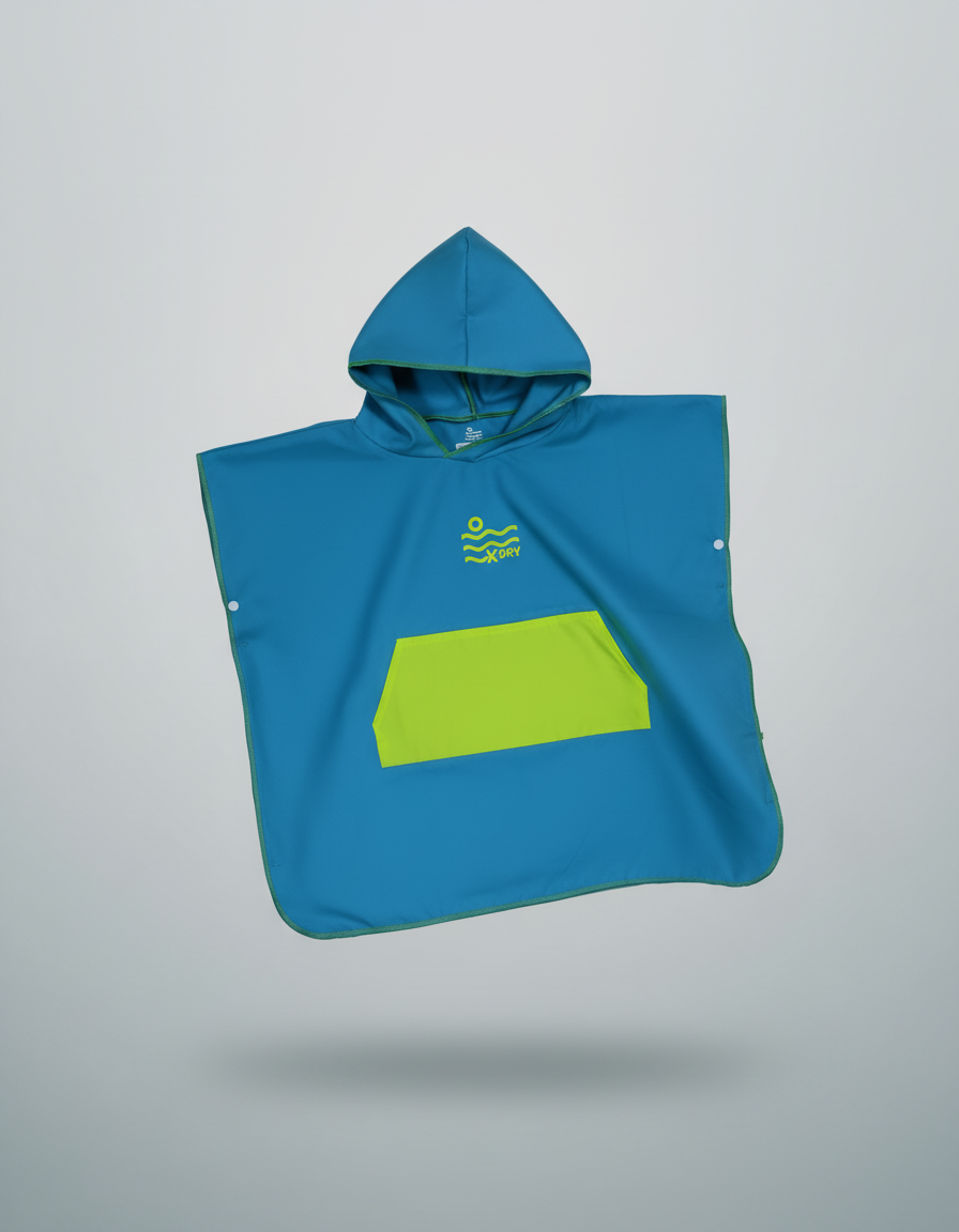 Microfiber Kangaroo Ponchos - Dark Turquoise
