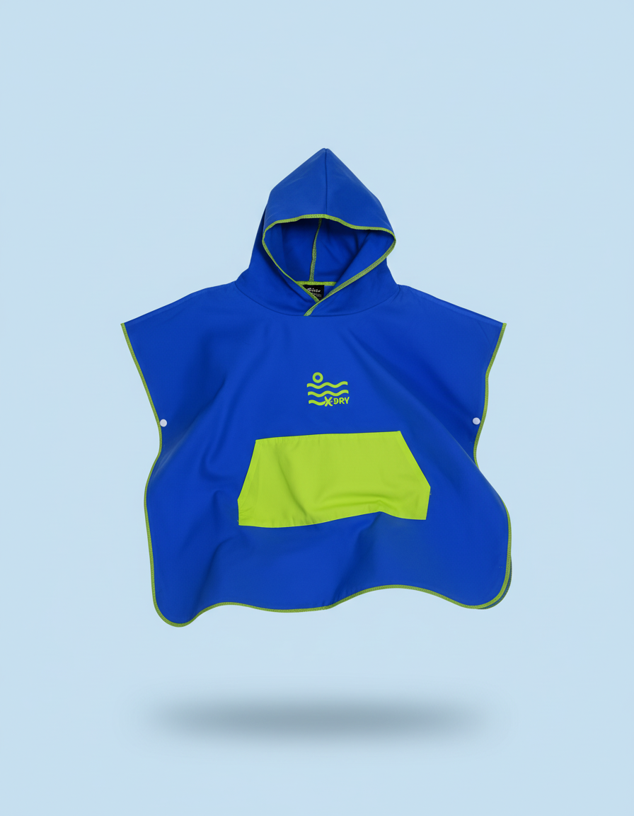 Microfiber Kangaroo Ponchos - Blue
