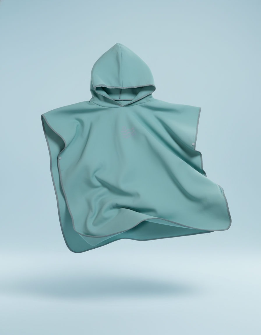 Microfiber Poncho - Baby Blue