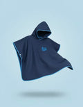 Navy blue microfiber beach poncho quick-dry changing robe