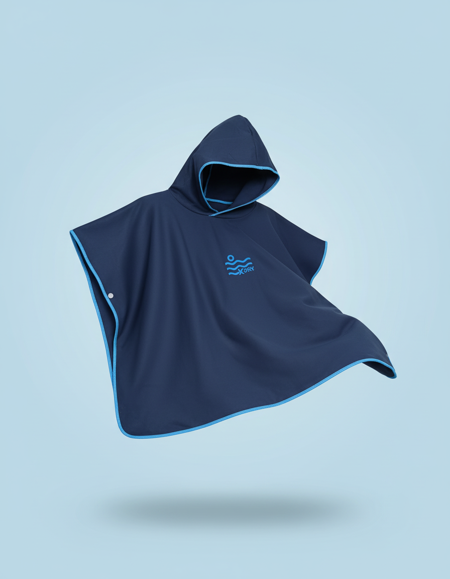 Microfiber Poncho - Navy Blue