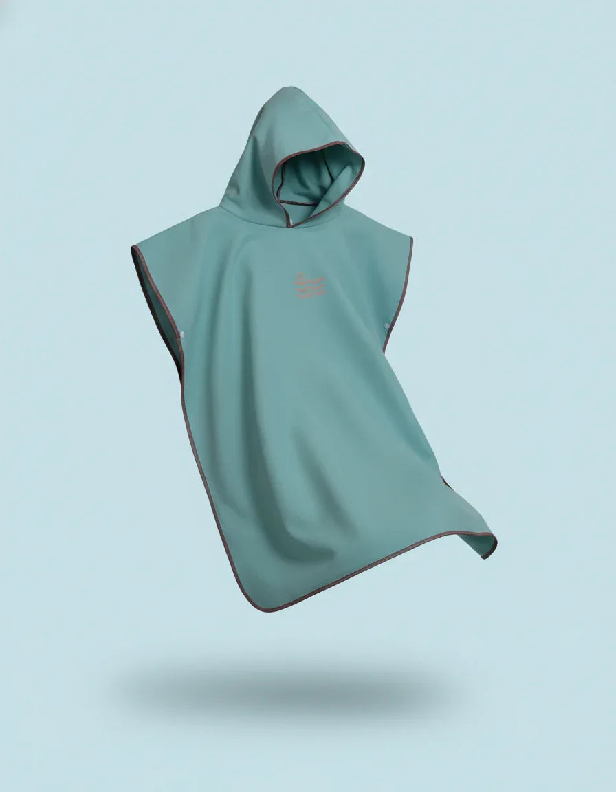 Baby blue microfiber beach poncho quick-dry changing robe