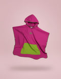 Microfiber Kangaroo Ponchos - Hot Pink