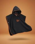 Black microfiber beach poncho quick-dry changing robe