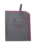 Grey microfiber beach towel sand-free quick-dry 160x80cm