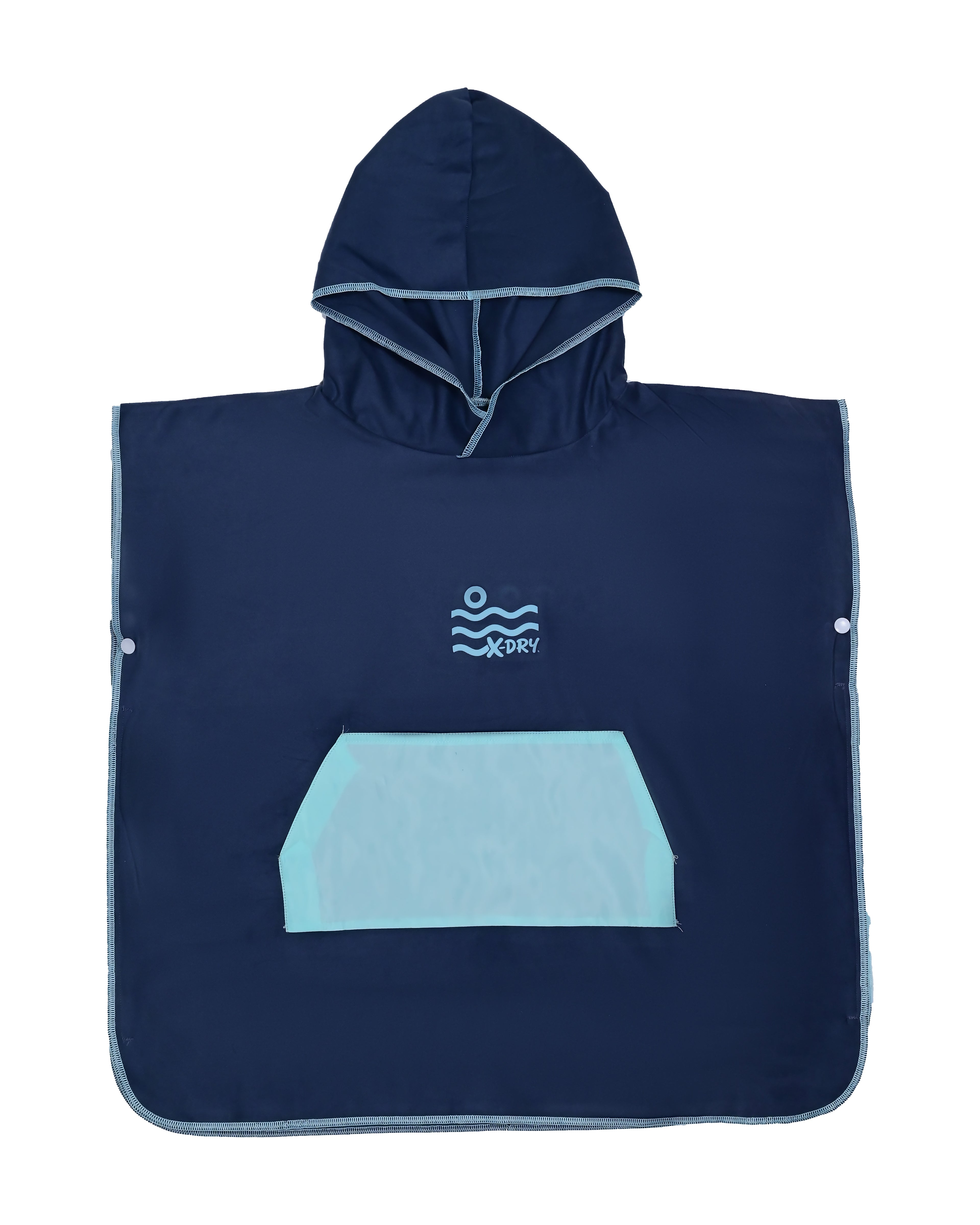 Microfiber Kangaroo Ponchos - Navy Blue