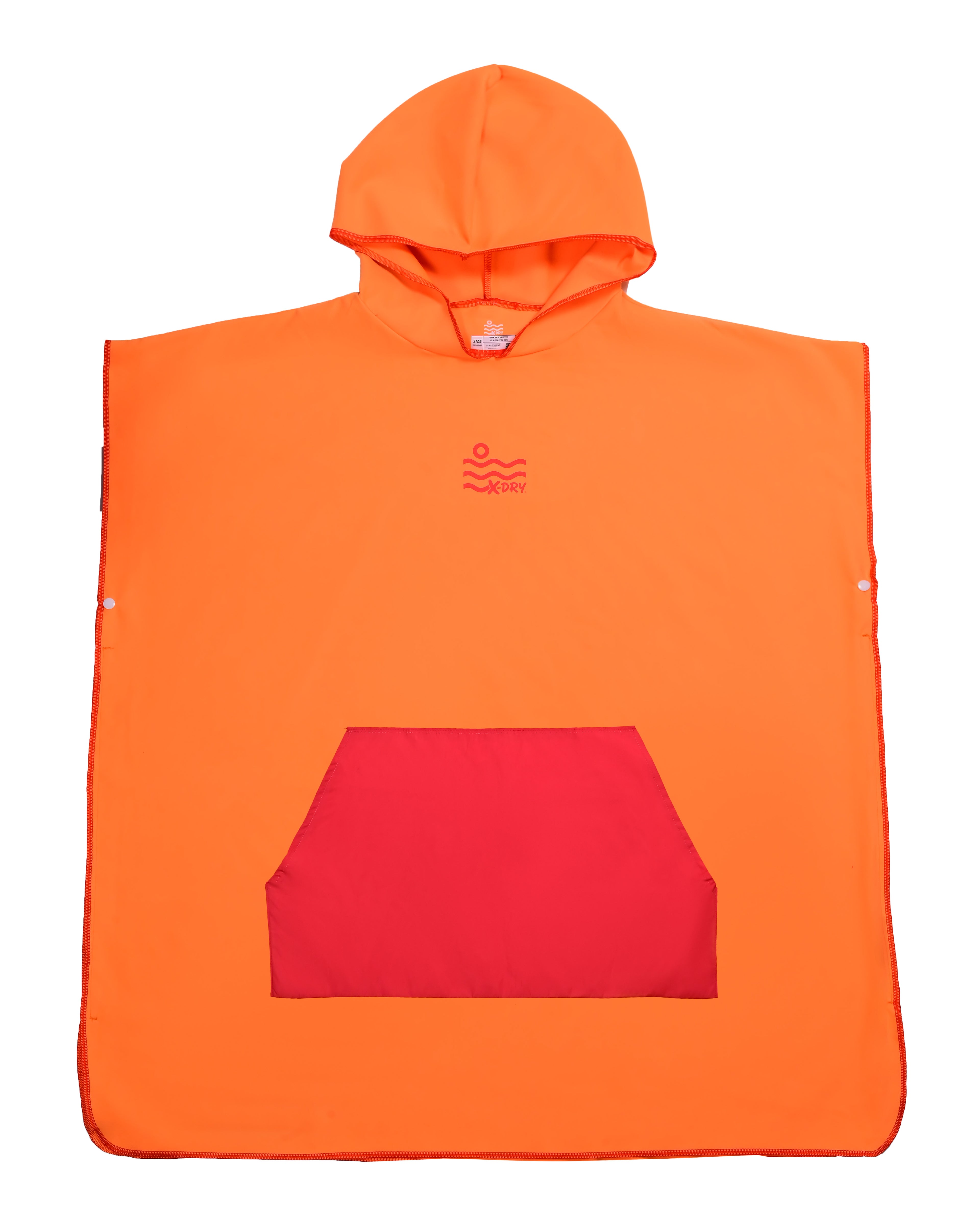 Microfiber Kangaroo Ponchos - Orange