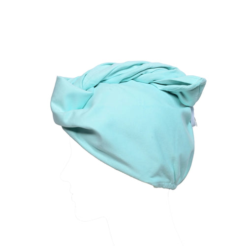 Baby blue microfiber hair towel quick-dry ultra-absorbent