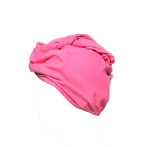 Pink microfiber hair towel quick-dry ultra-absorbent