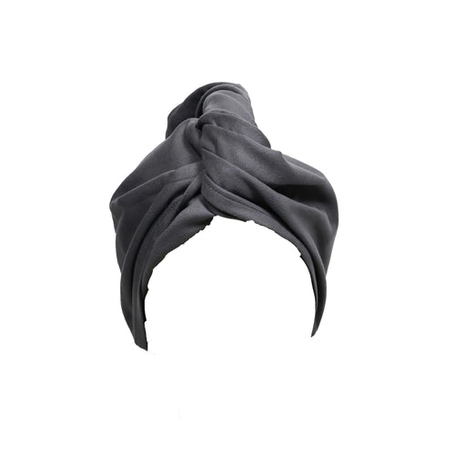 Grey microfiber hair towel quick-dry ultra-absorbent