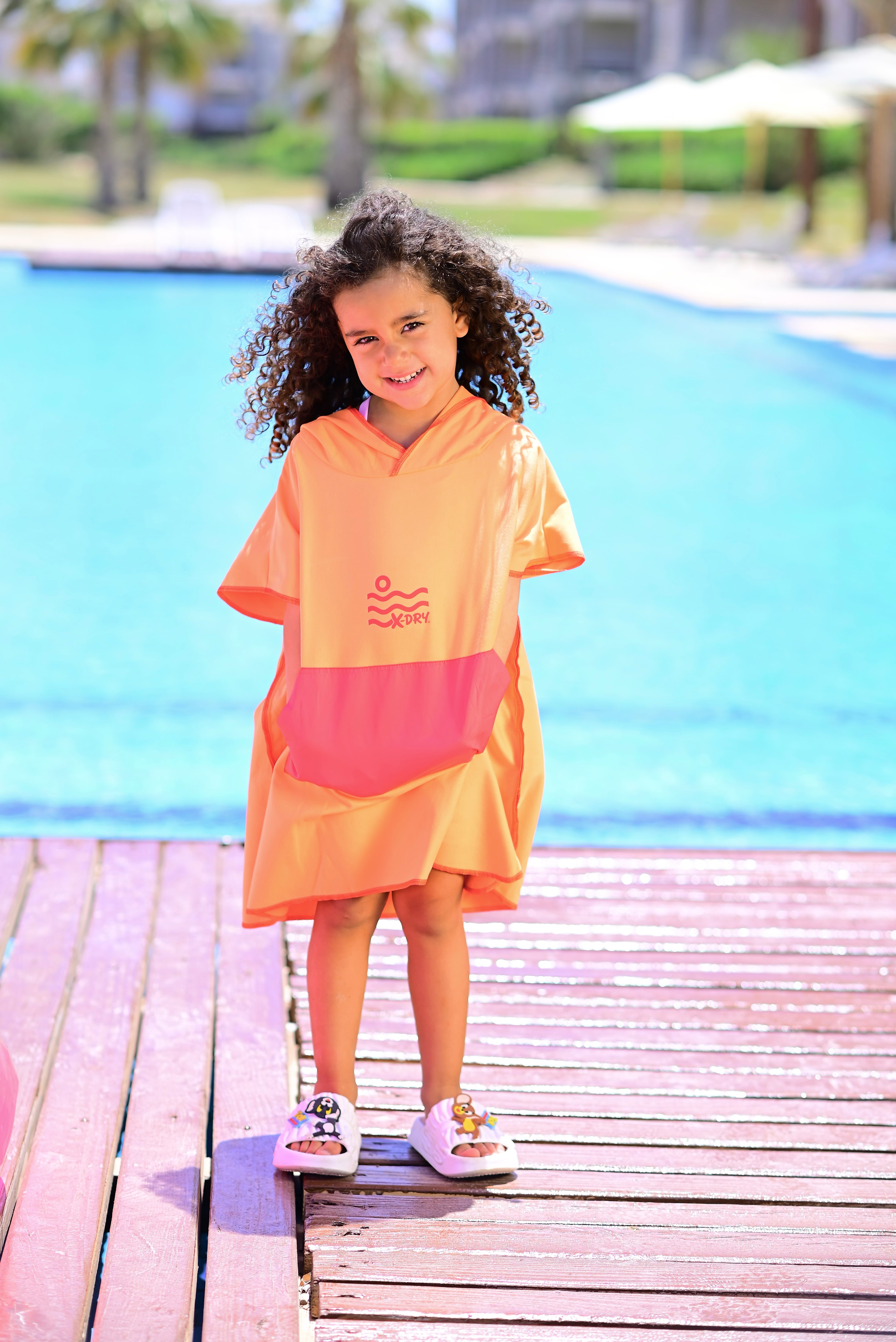 Microfiber Kangaroo Ponchos - Orange