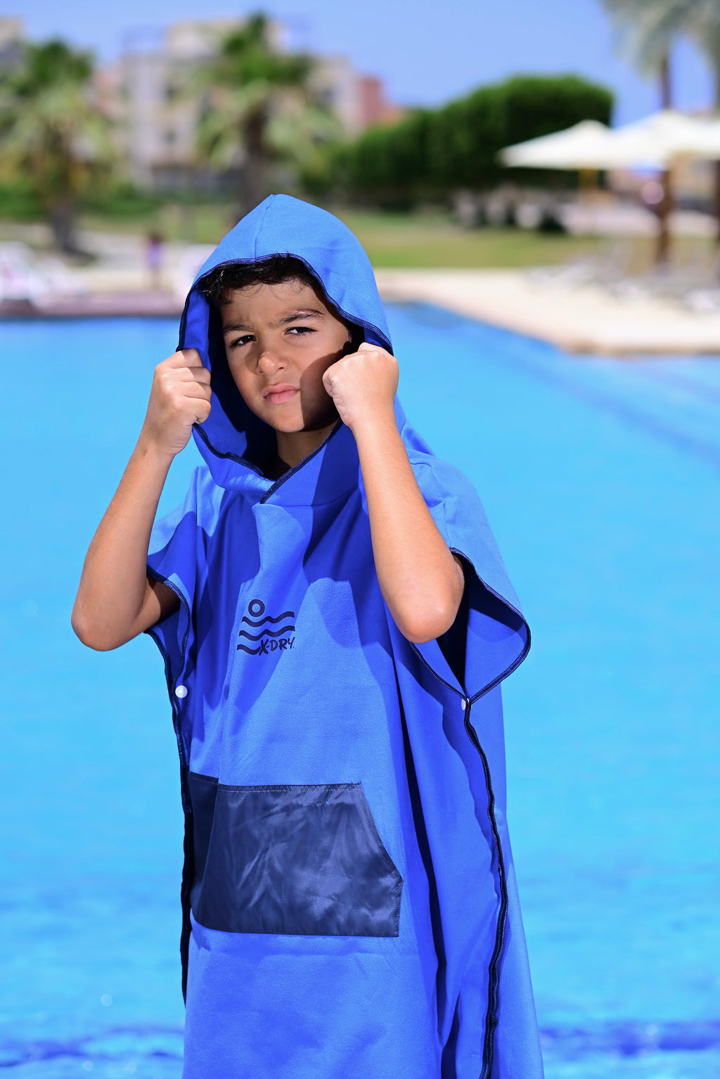 Microfiber Kangaroo Ponchos - Blue