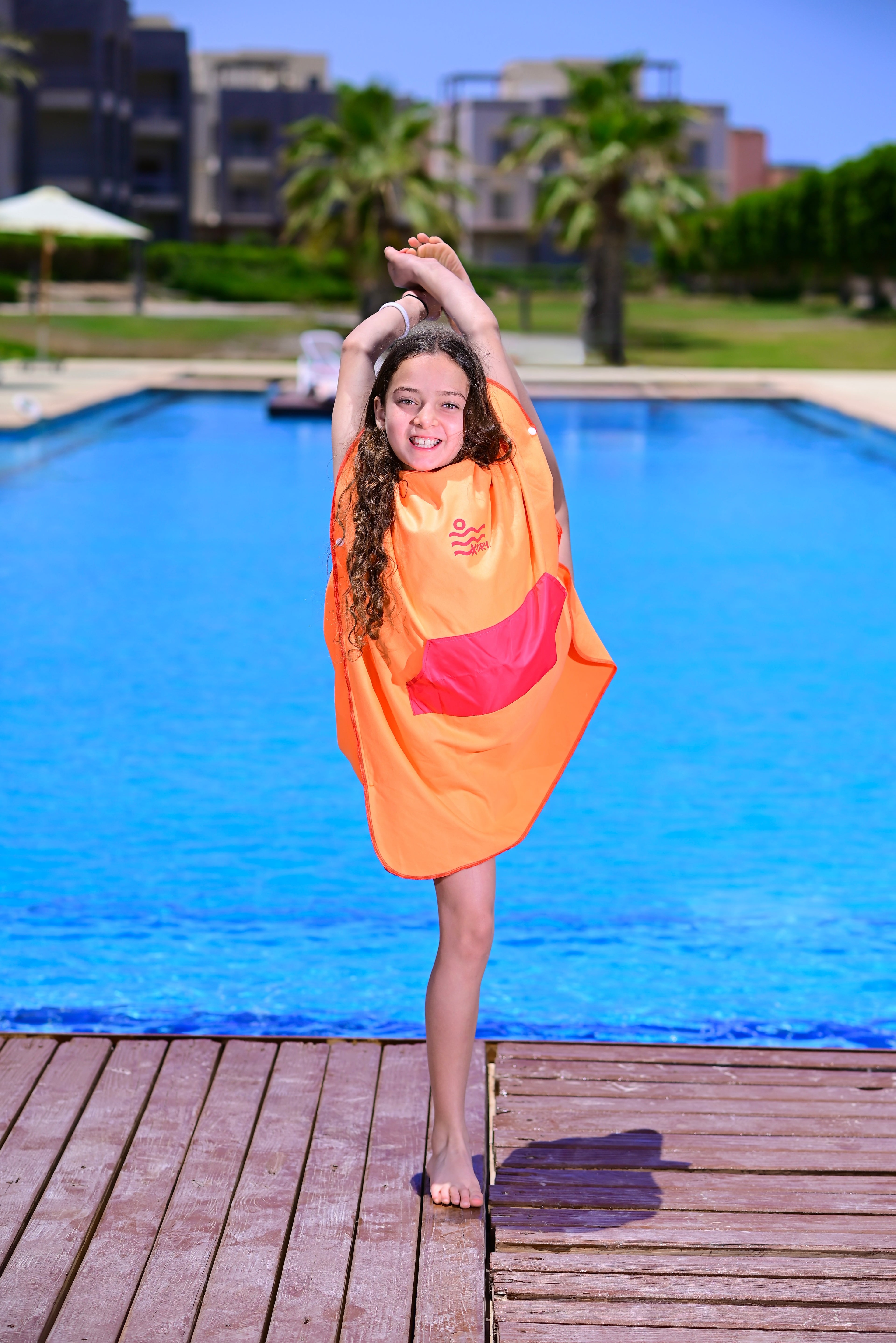 Microfiber Kangaroo Ponchos - Orange