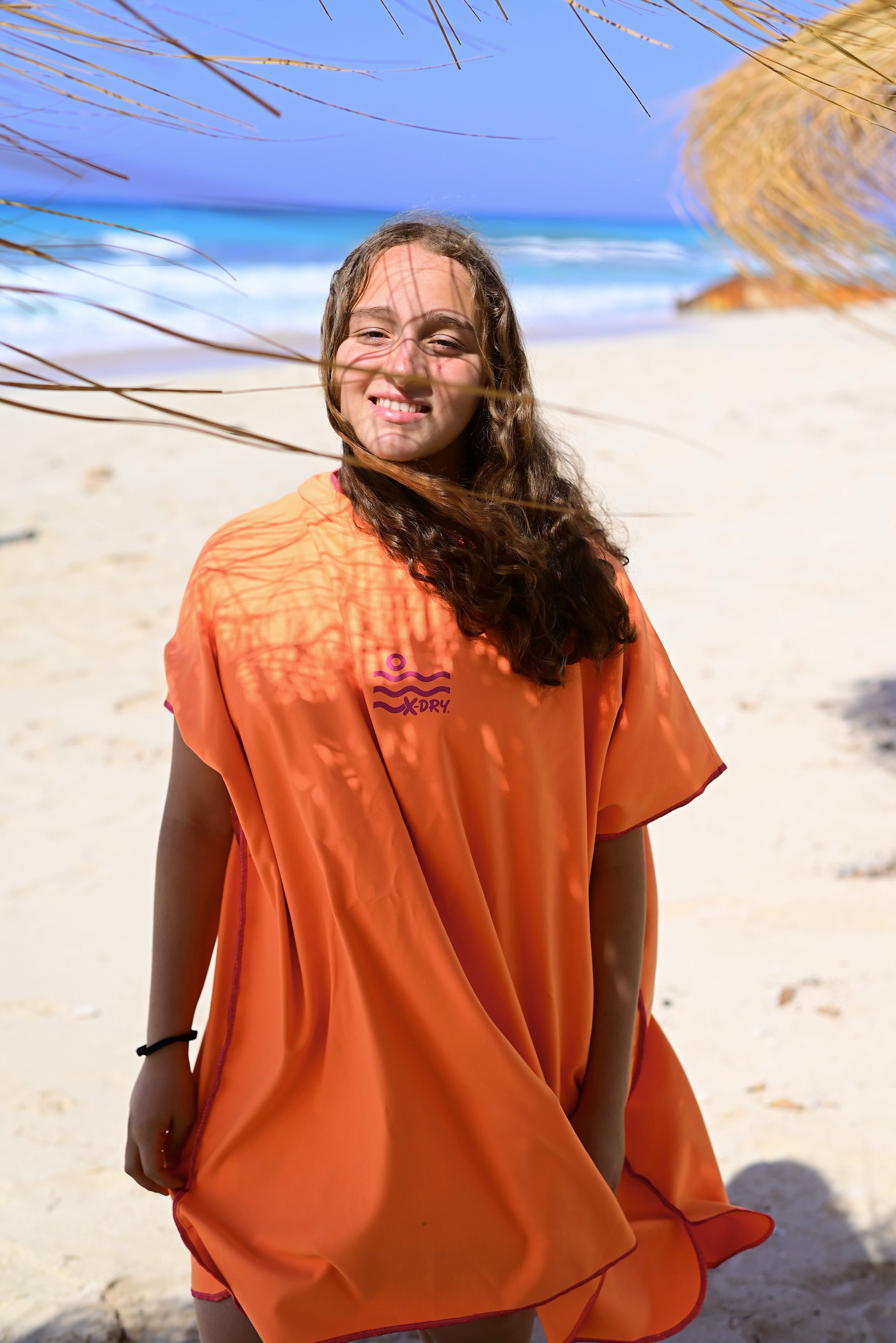 Microfiber Poncho - Orange