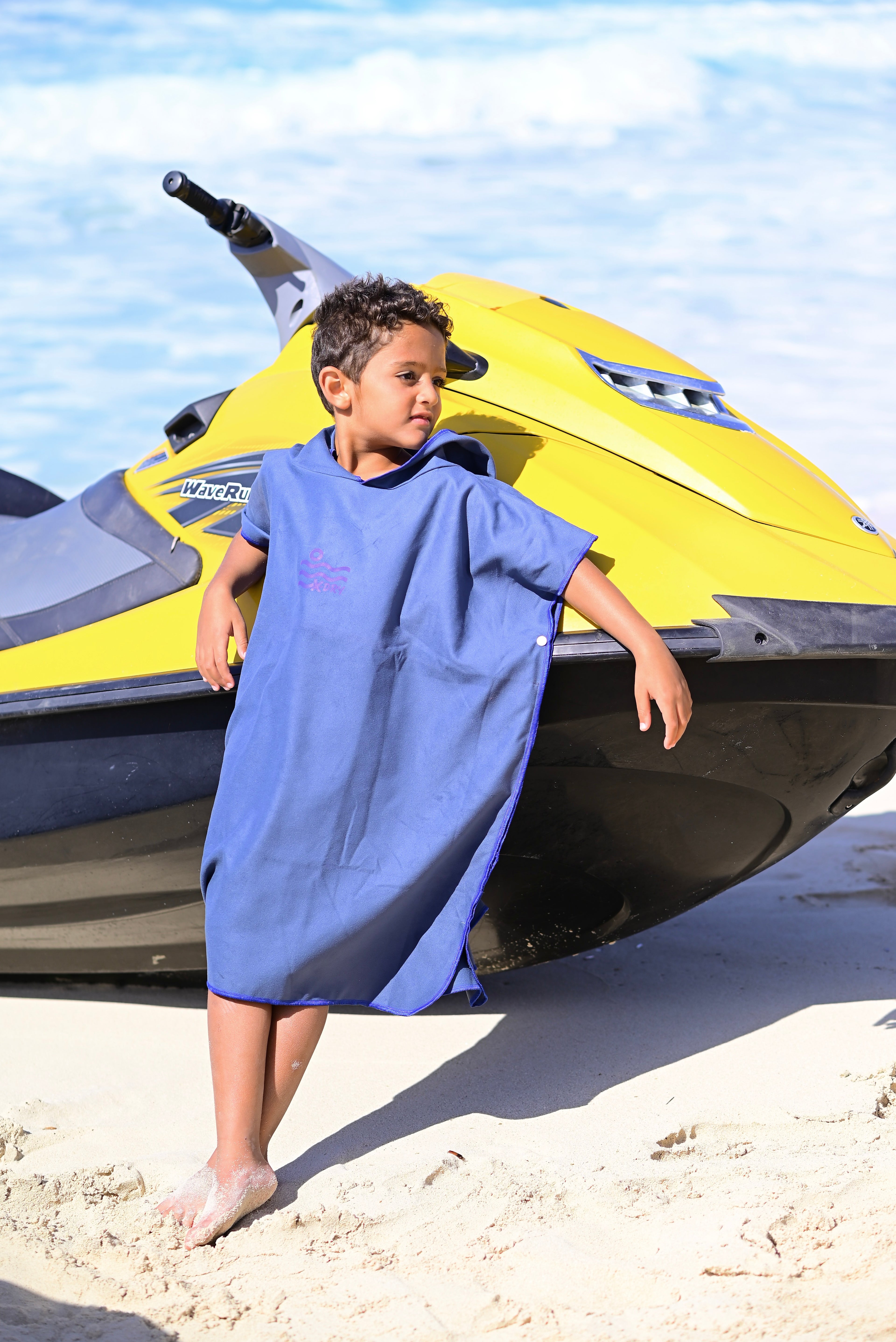 Microfiber Poncho - Navy Blue