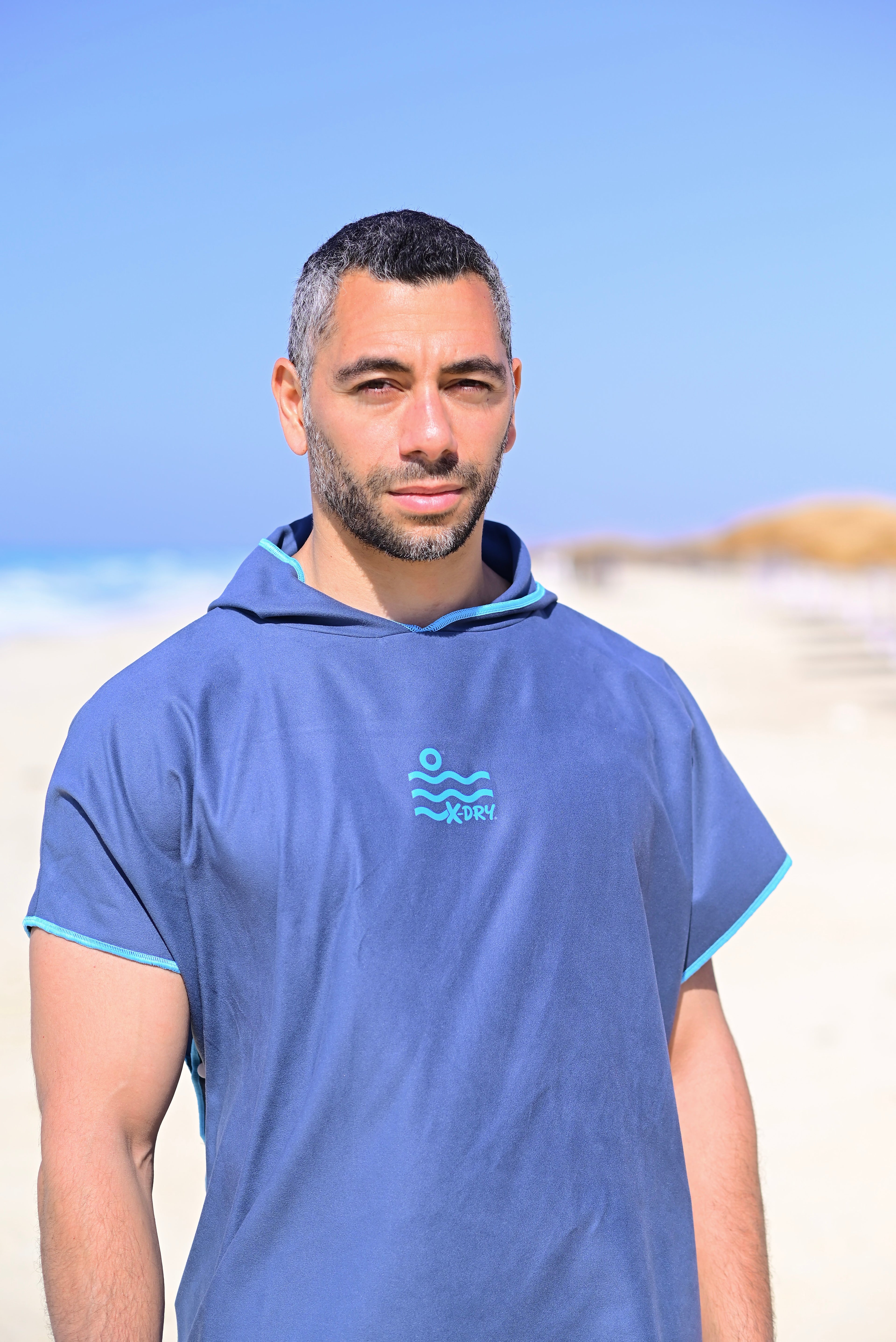 Microfiber Poncho - Navy Blue