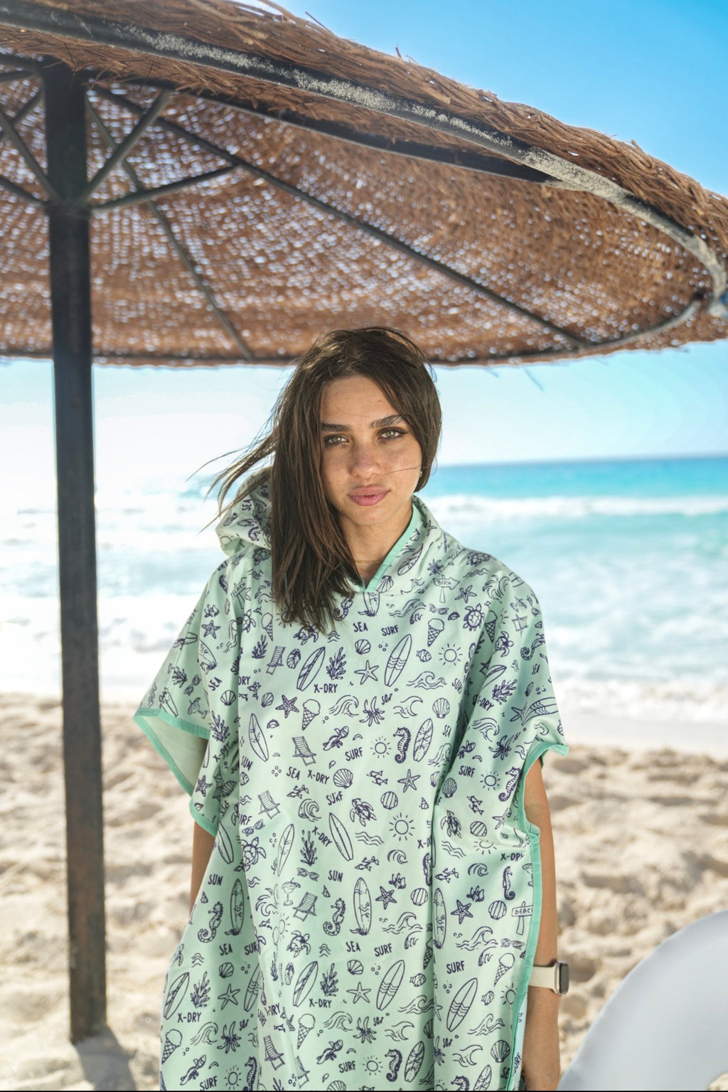 Coastal Mint Microfiber Poncho