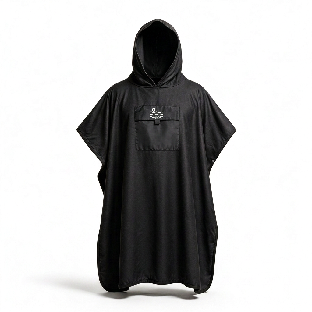 Microfiber Pocket Poncho - Black