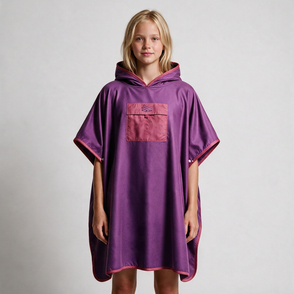 Microfiber Pocket Poncho - Hot Pink