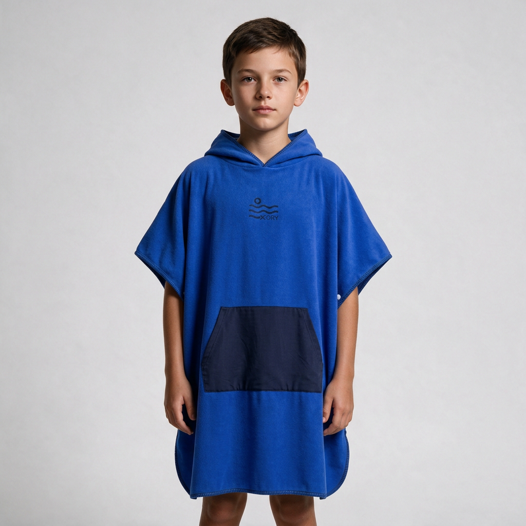 Blue poncho fabric-reference regeneration, boy