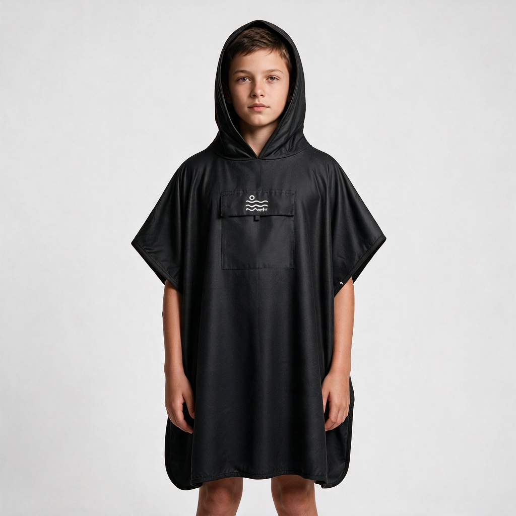 Microfiber Pocket Poncho - Black