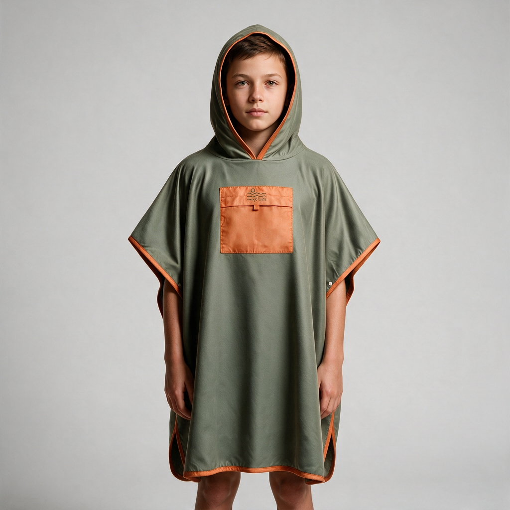 Microfiber Pocket Poncho - Khaki