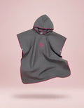 Grey microfiber beach poncho quick-dry changing robe