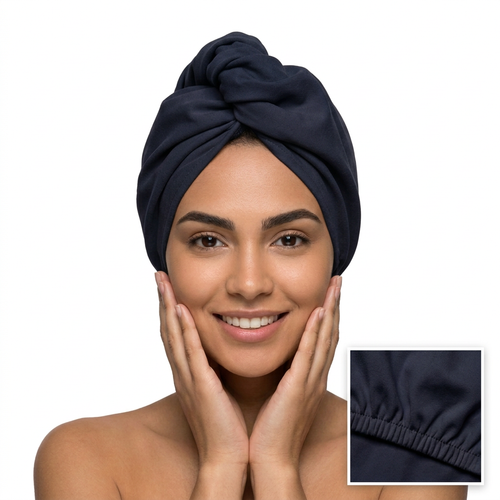 Dark navy hair towel