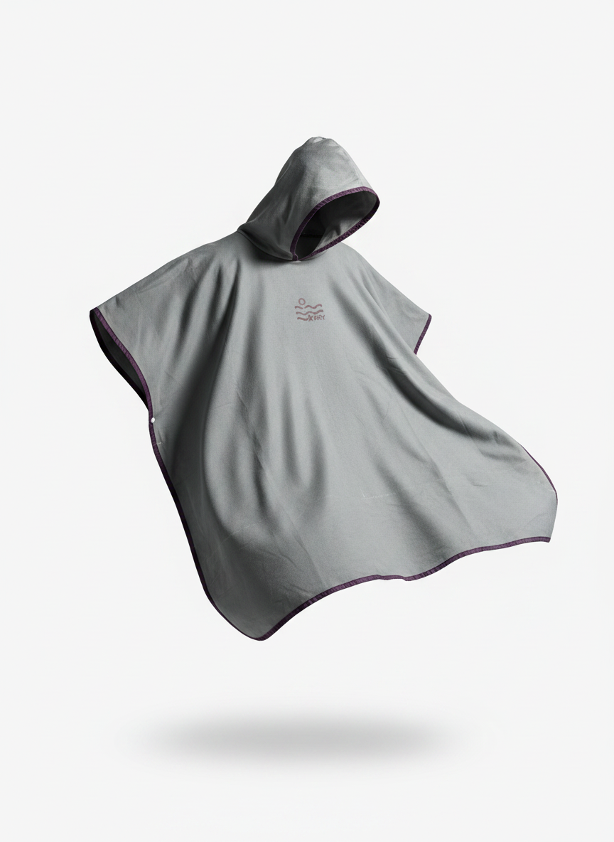 Microfiber Poncho - Grey
