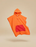 Orange kangaroo poncho with pocket microfiber changing robe