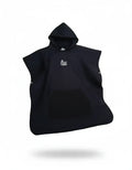 Black kangaroo poncho with pocket microfiber changing robe