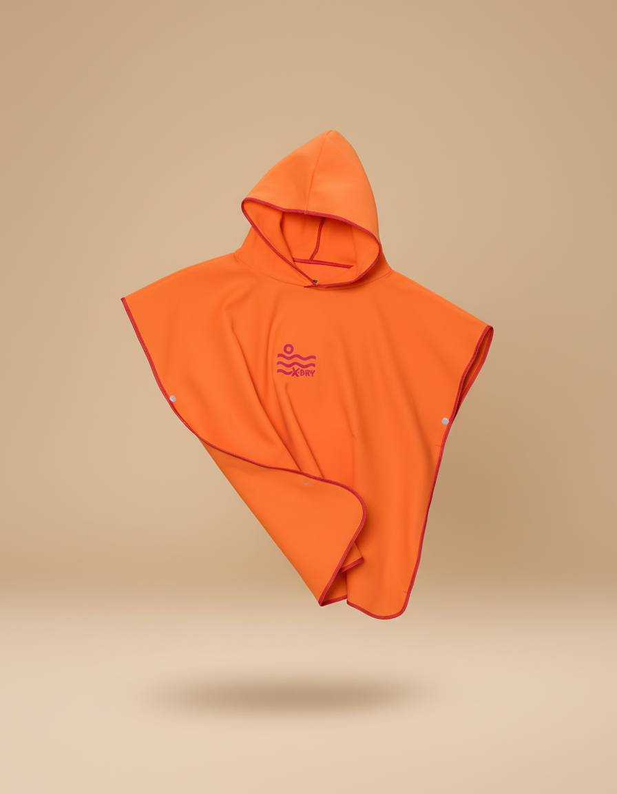Microfiber Poncho - Orange