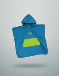 Dark turquoise kangaroo poncho with pocket microfiber changing robe