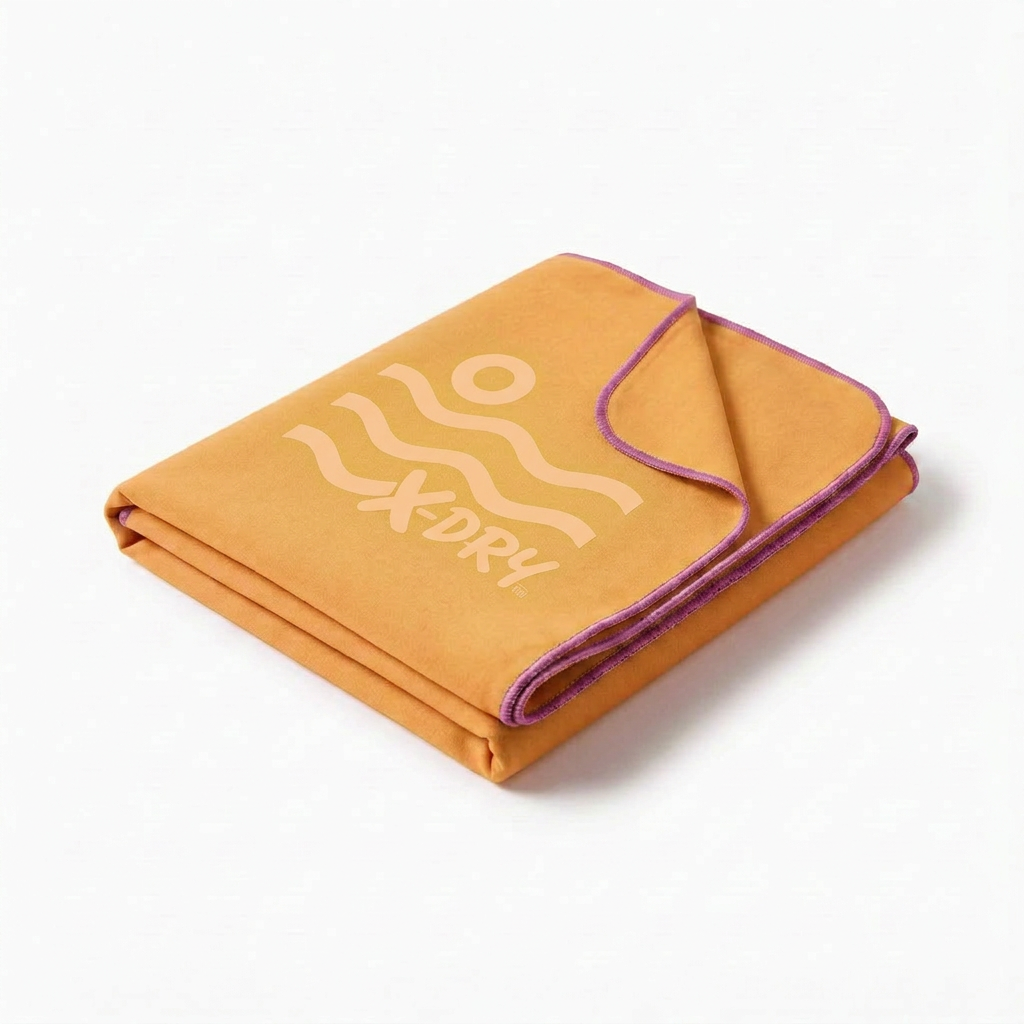 Folded golden-yellow towel
