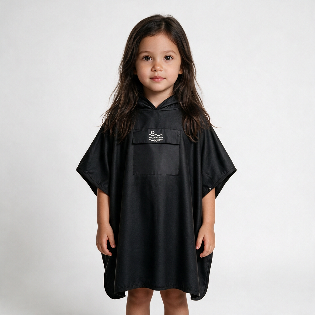 Microfiber Pocket Poncho - Black