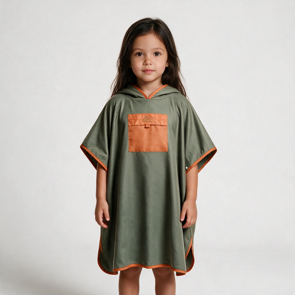 Microfiber Pocket Poncho - Khaki