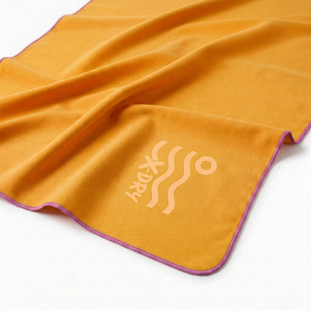 Golden-yellow towel close-up