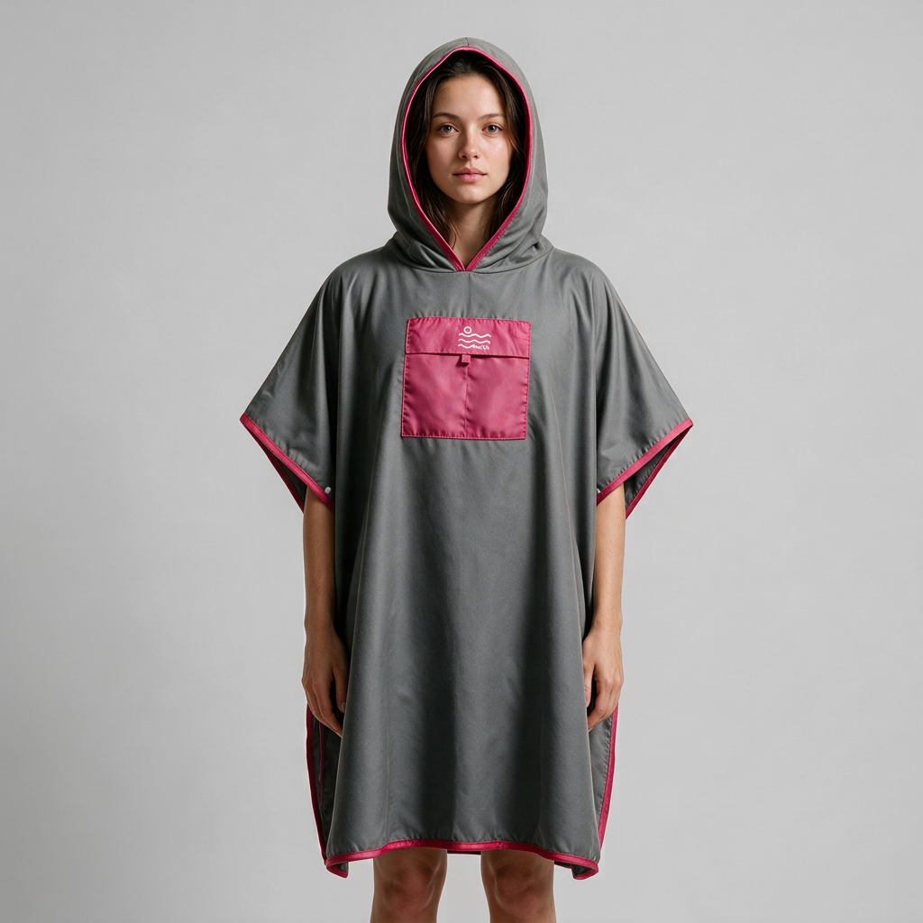 Microfiber Pocket Poncho - Grey