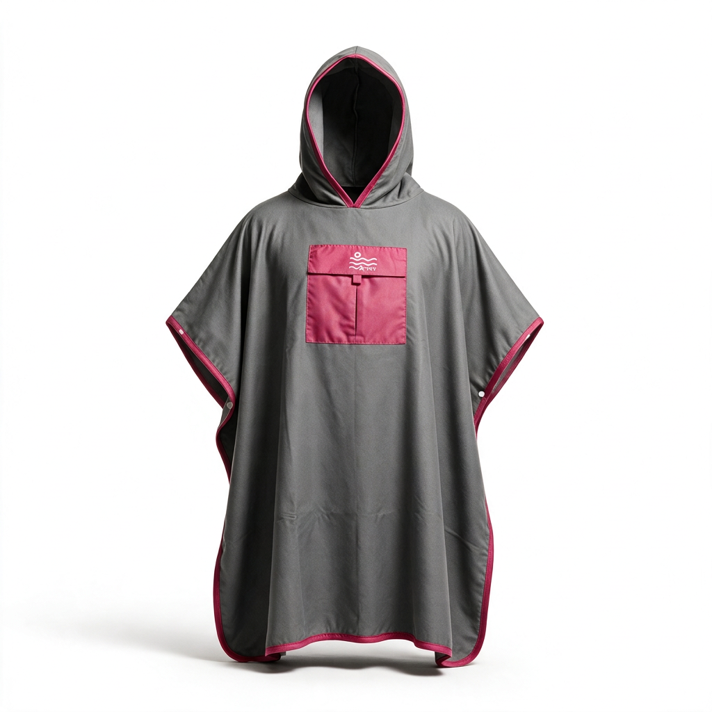 Microfiber Pocket Poncho - Grey
