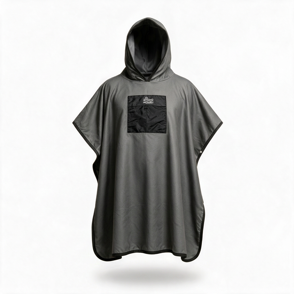 Microfiber Pocket Poncho - Grey