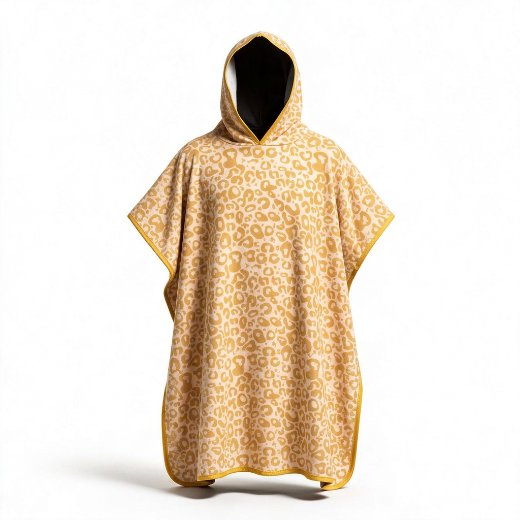 Kids leopard-print poncho 3D edit